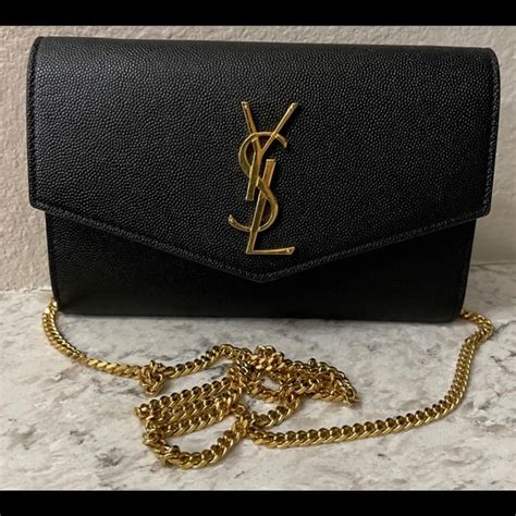 ysl uptown chain wallet blanc vintage|ysl wallet on chain bag.